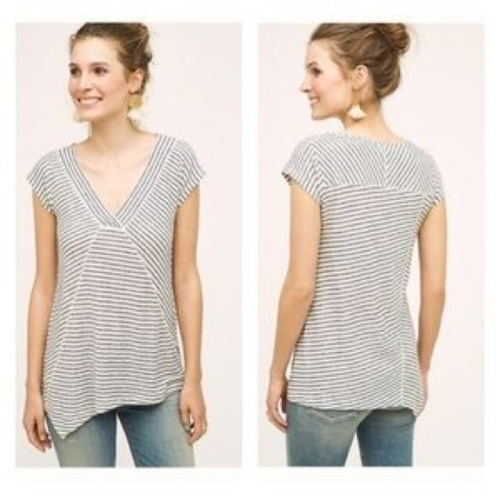 Anthropologie Postmark Sliced Striped Tee